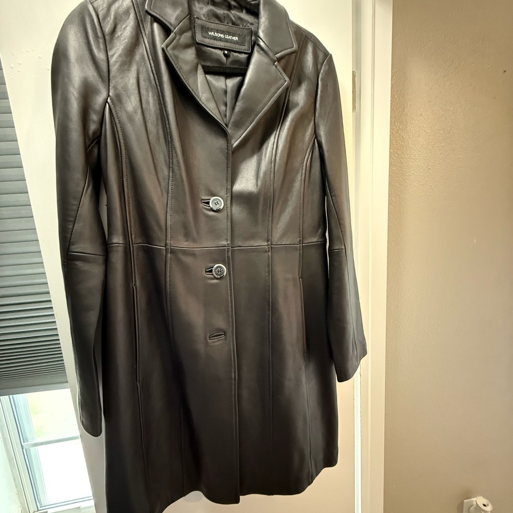 Wilsons Leather Black Leather Jacket Classic Tailored Design